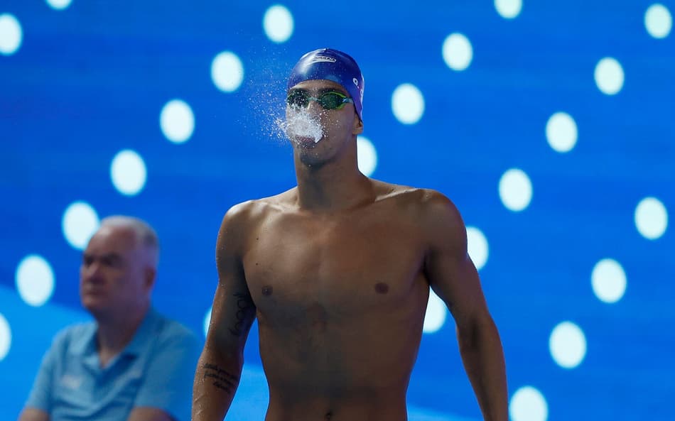 Guilherme Costa, durante Campeonato Mundial de Esportes Aquáticos 2025, neste domingo, 27. Foto: Satiro Sodré/CBDA