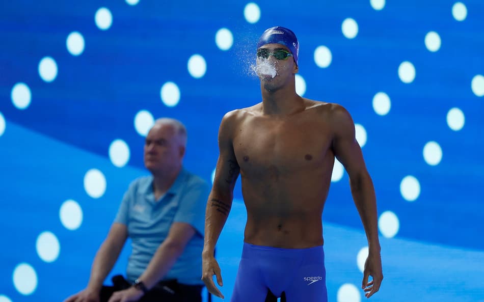 Guilherme Costa, durante Campeonato Mundial de Esportes Aquáticos 2025, neste domingo, 27. Foto: Satiro Sodré/CBDA