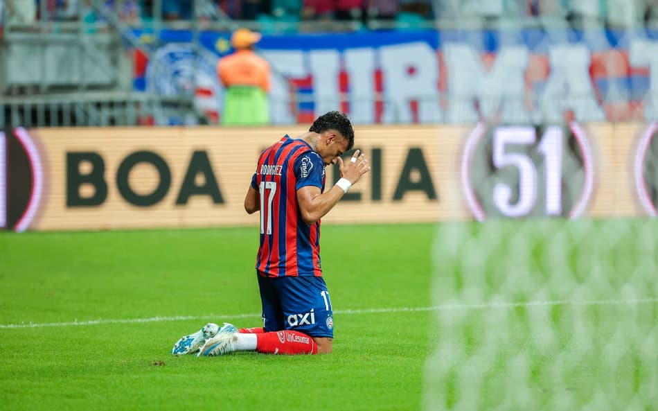 Lucho Rodríguez comemora gol contra o Juventude (Foto: Rafael Rodrigues / EC Bahia)