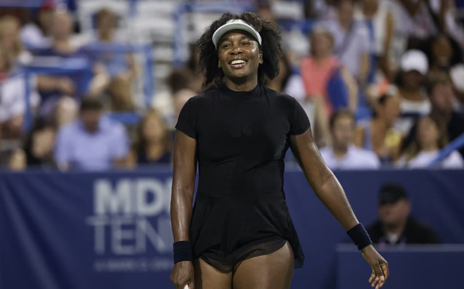 A alegria da americana Venus Williams com a vitória em Washington (Foto: Scott Taetsch / GETTY IMAGES NORTH AMERICA / Getty Images via AFP)