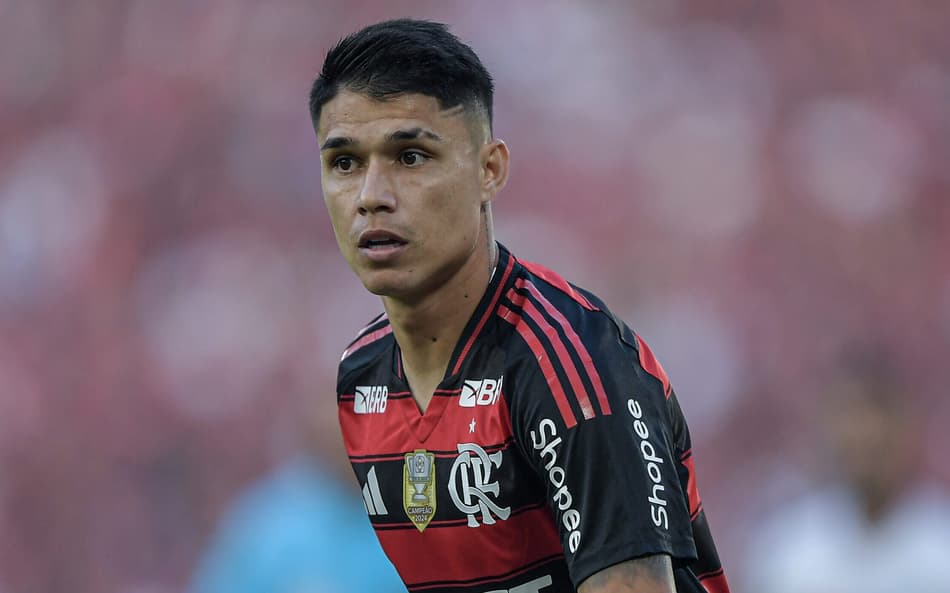Luiz Araújo comemora seu gol no jogo do Flamengo contra o São Paulo pelo Brasileiro