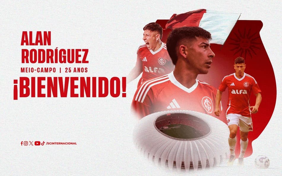 Card de anúncio de Alan Rodríguez no Internacional