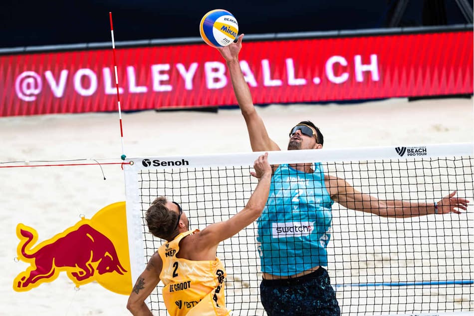 Boermans/de Groot x George/André na etapa de Gstaad (foto: volleyballworld)