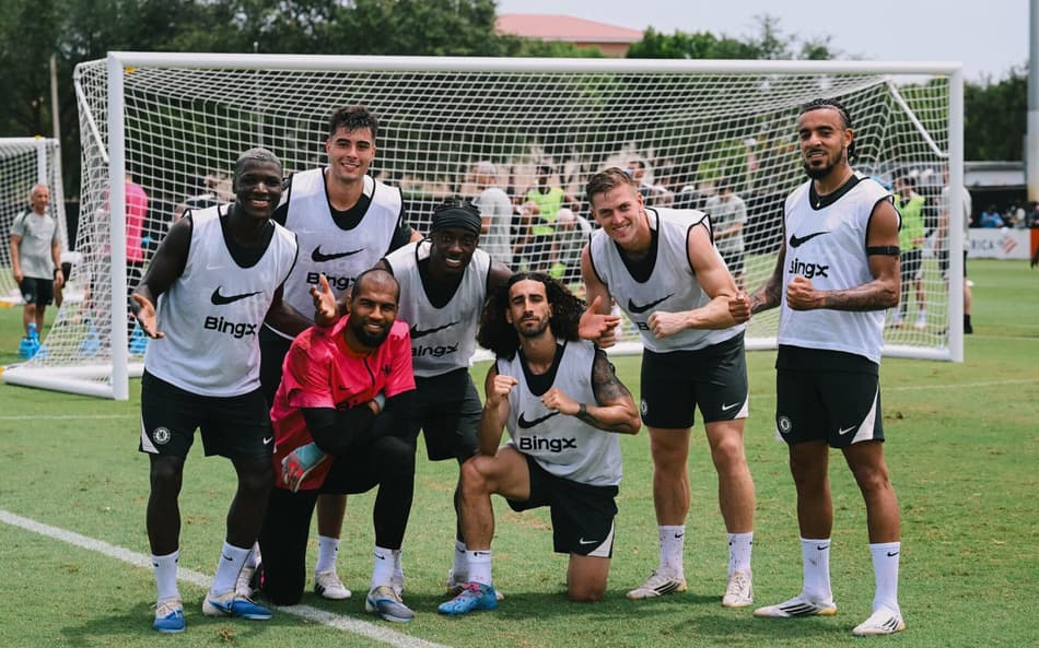 Elenco do Chelsea em treinamento em Miami às vésperas do jogo contra o Palmeiras, pelo Mundial