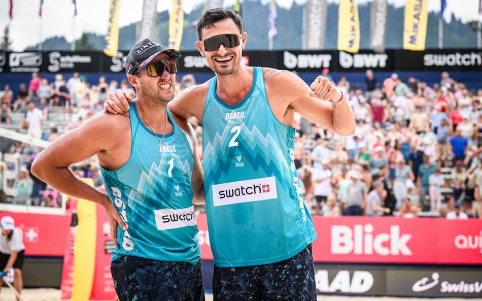 George e André vencem Haussener e Friedli na etapa de Gstaad de vôlei de praia (foto: volleyballworld)