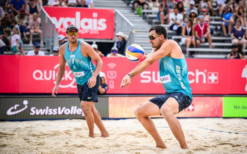 George e André vencem Haussener e Friedli na etapa de Gstaad de vôlei de praia (foto: volleyballworld)