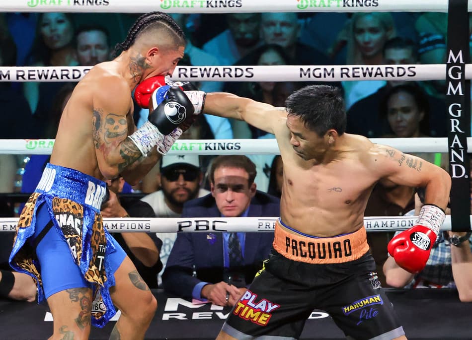 Manny Pacquiao enfrenta Mario Barrios em Las Vegas (foto: Ethan Miller / GETTY IMAGES NORTH AMERICA / Getty Images via AFP)