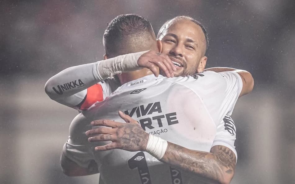 Neymar, Guilherme e Diego Pituca marcam os gols da vitória do Santos no amistoso. (Foto: Divulgação/ Santos)