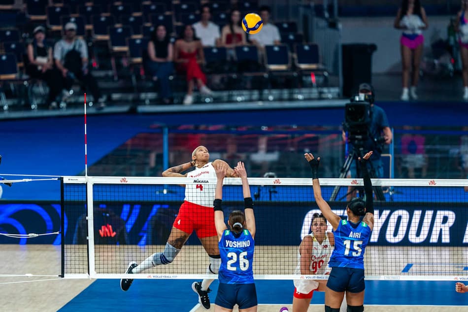 Japão x Turqiia, pelas quartas de final da VNL feminina (foto: volleyballworld)