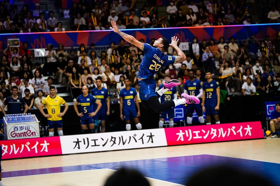 Brasil x Turquia, pela VNL masculina (foto: volleyballworld)