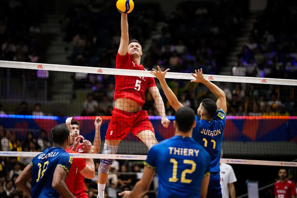 Brasil x Turquia, pela VNL masculina (foto: volleyballworld)