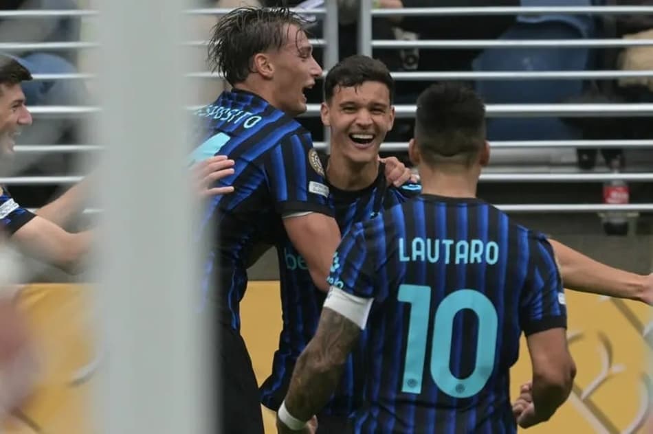 A comemoração do gol da Inter de Milão (Foto: Juan Mabromata/AFP)
