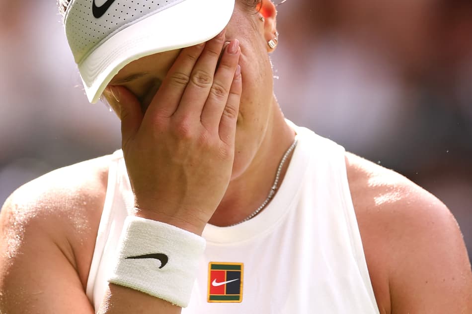 Reação de Amanda Anisimova durante final de Wimbledon