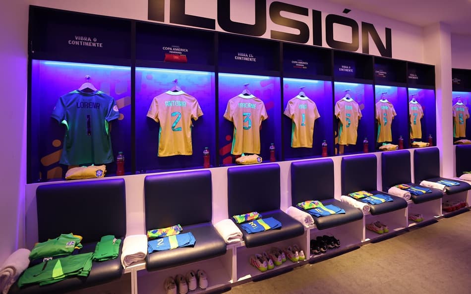 Vestiário de Brasil x Colômbia pela Copa América Feminina. (Foto: Lívia Villas Boas/ CBF)