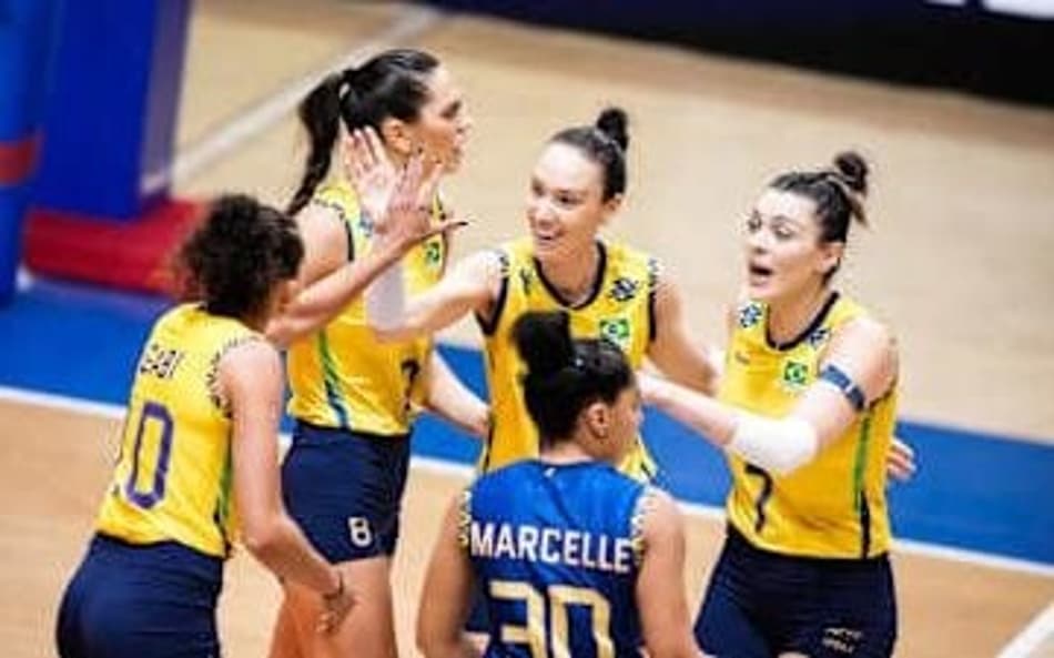 Brasil venceu o Japão em duelo pela VNL (Foto: Divulgação/Volleyball World)