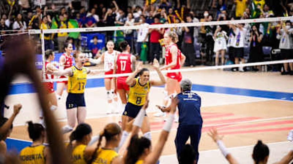 Brasil 3 x 1 Polônia, pela terceira etapa da VNL feminina (Foto: Divulgação/Volleyball Wolrd)