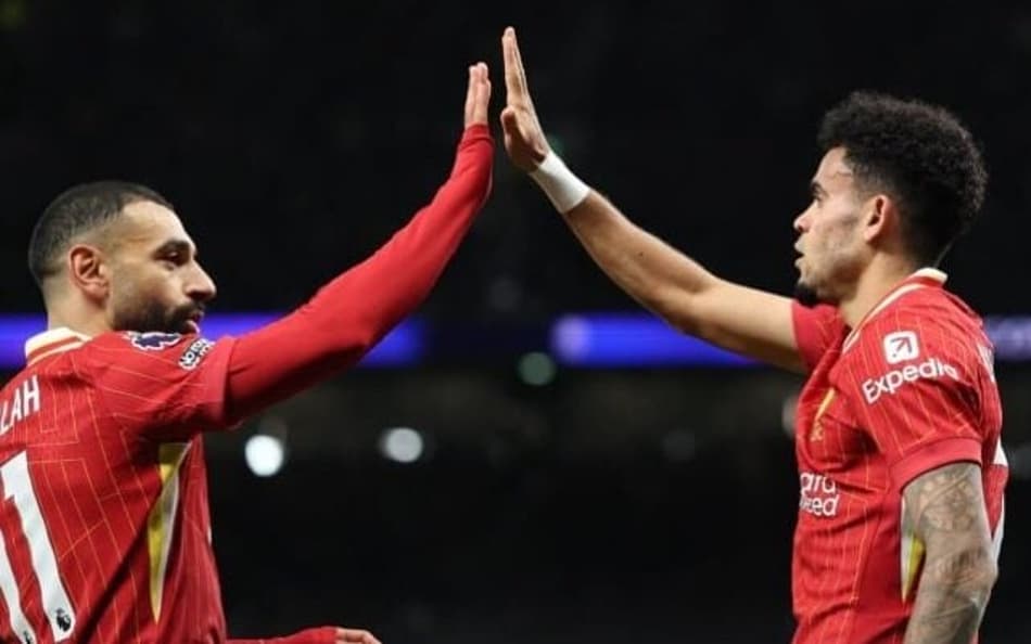Mohamed Salah e Luis Díaz comemoram gol pelo Liverpool (Foto: Reprodução/Instagram)