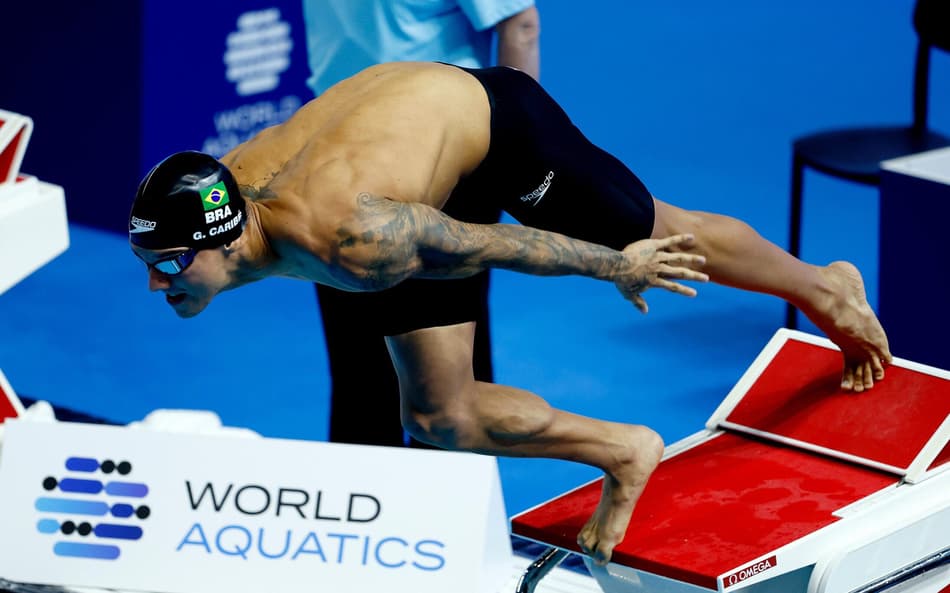 Guilherme Caribé no Mundial de Natação, em Singapura (Foto: Satiro Sodré / SSPress / CBDA)
