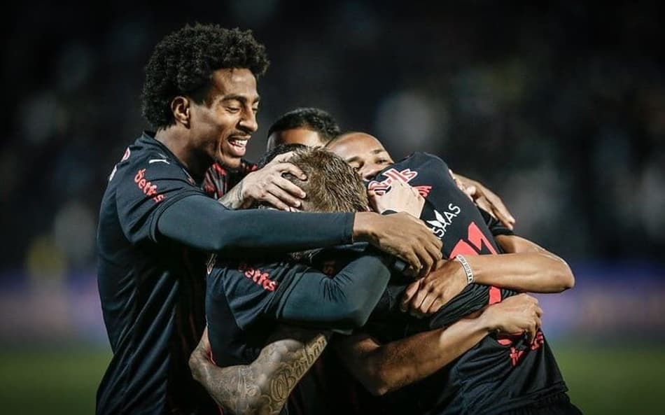 Comemoração do gol do Bragantino. (Ari Ferreira/Red Bull Bragantino)