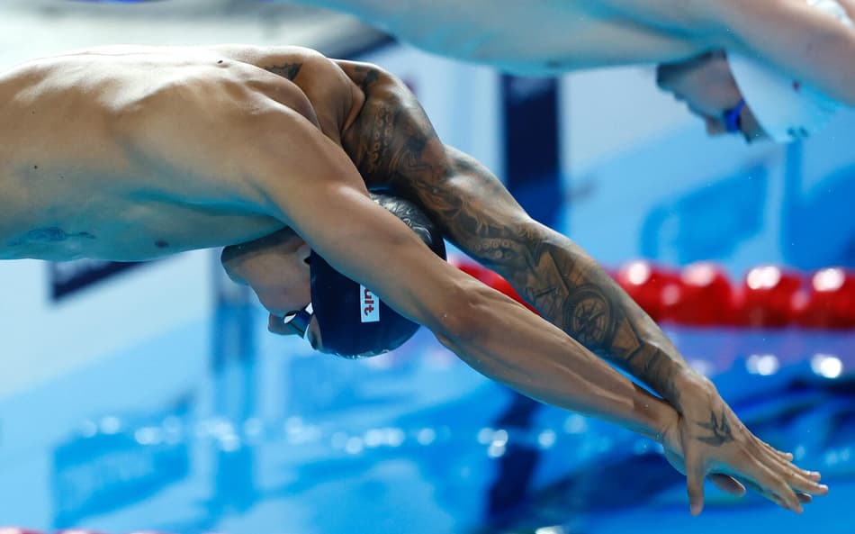 Guilherme Caribé em estreia no Mundial de Esportes Aquáticos de Singapura (Foto: Satiro Sodré/SSPress/CBDA)