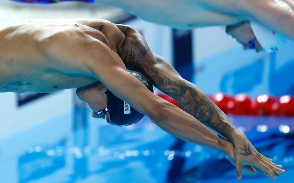Guilherme Caribé em estreia no Mundial de Esportes Aquáticos de Singapura (Foto: Satiro Sodré/SSPress/CBDA)
