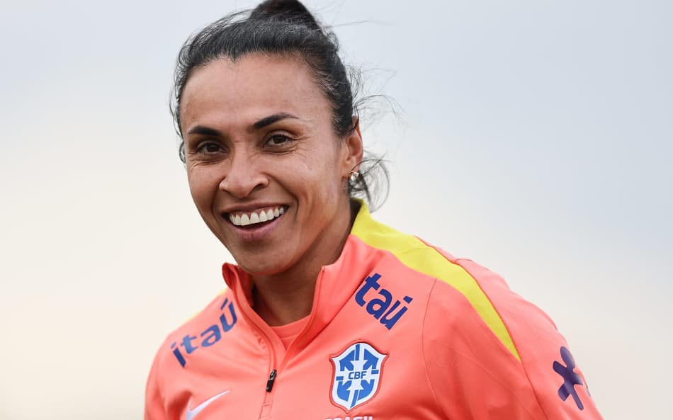 Marta durante treino da Seleção feminina para encarar o Japão. (Foto: Lívia Villas Boas / CBF)