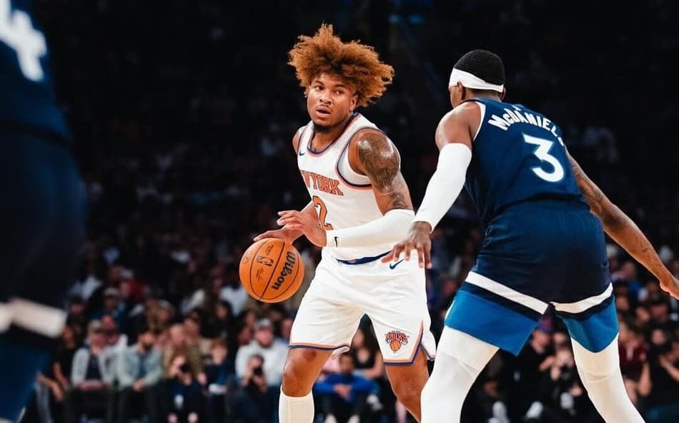 Miles McBride em ação pelo New York Knicks na NBA (Foto: Reprodução/Instagram: @deucemvb11)