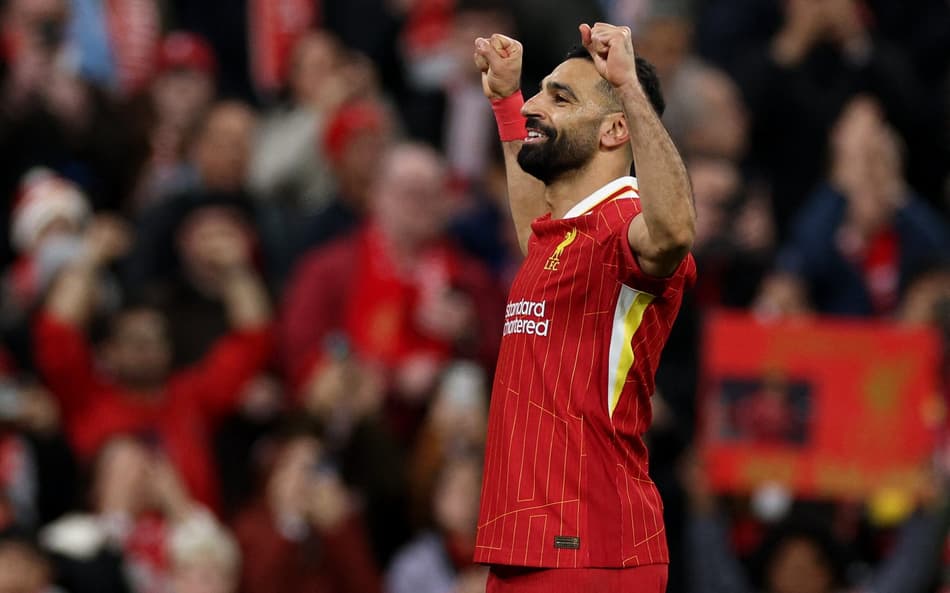 Salah marcou um dos gols da vitória do Liverpool sobre o Manchester City por 2 a 0, na 13ª rodada da Premier League (Foto: Adrian Dennis / AFP)