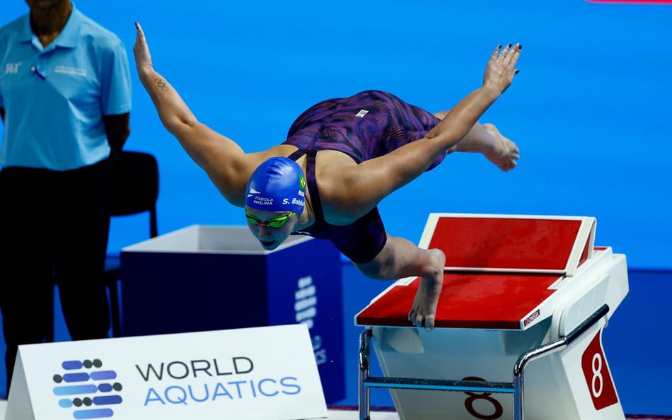 Stephanie Balduccini, durante Campeonato Mundial de Esportes Aquáticos 2025, nesta terça, 29. Foto: Satiro Sodré/CBDA