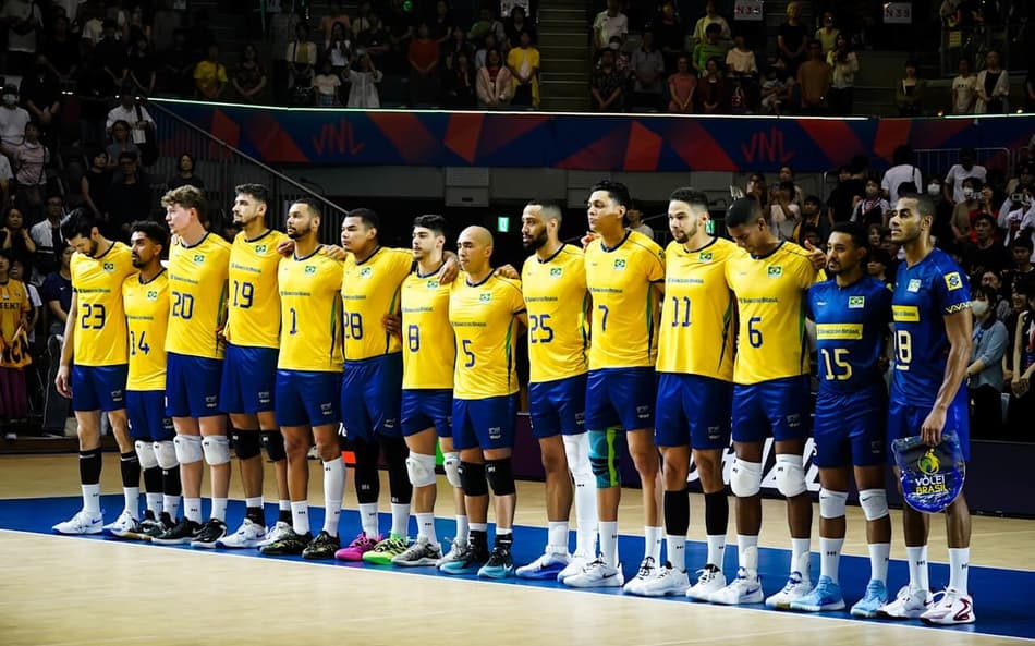 O Brasil venceu a Argentina por 3 sets a 1 pela VNL Masculina (Foto: Divulgação/Volleyball World)