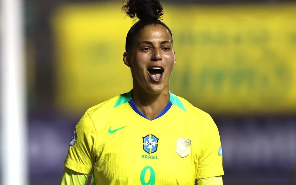 Amanda Gutierres comemora gol do Brasil diante da Venezuela. (Foto: Lívia Villas Boas/ CBF)
