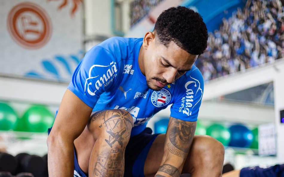 Gilberto faz treino na academia (Foto: Letícia Martins/EC Bahia)