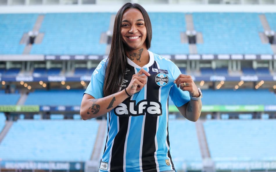Atacante Kim Campos reforça o Grêmio nesta temporada. (Divulgação/Grêmio FBP)