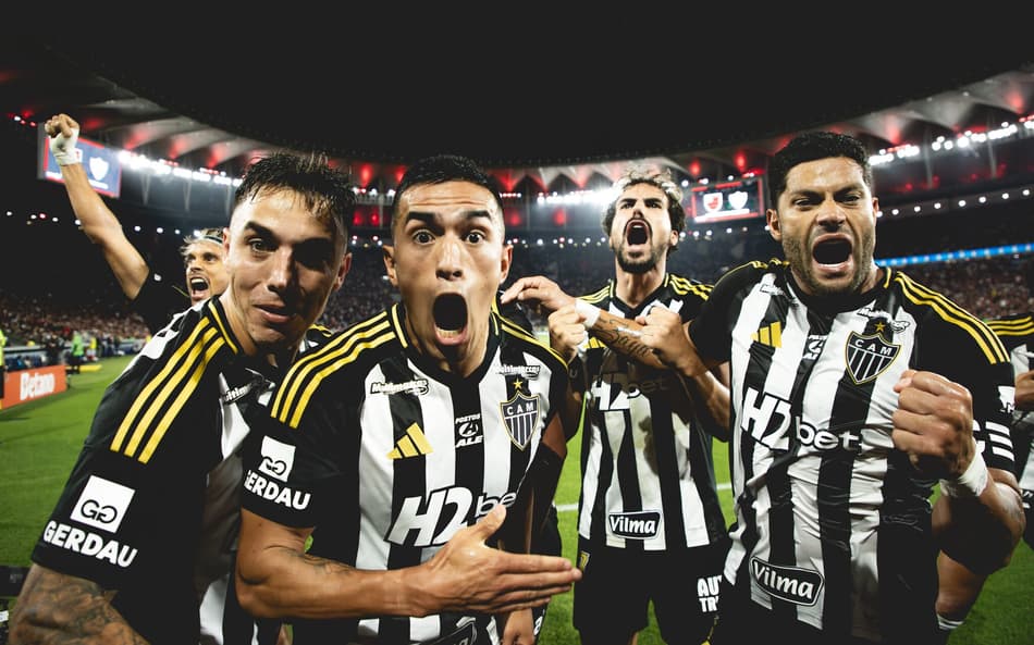 Jogadores do Atlético-MG comemorando (Foto: Pedro Souza / Atlético)