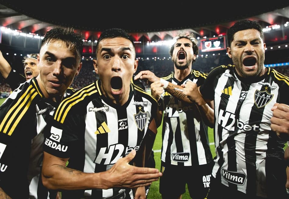 Jogadores do Atlético-MG comemorando (Foto: Pedro Souza / Atlético)
