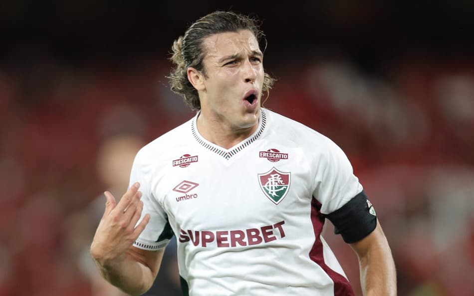 Canobbio comemora seu gol no jogo do Fluminense contra o América de Cali pela Sul-Americana (Foto: Marcelo Gonçalves / Fluminense F.C.)