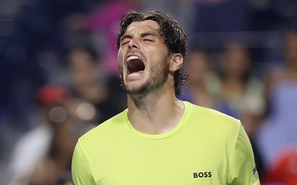 O americano Taylor Fritz na vitória sobre o tcheco Jiri Lehecka em Toronto (Foto: Matthew Stockman/AFP )