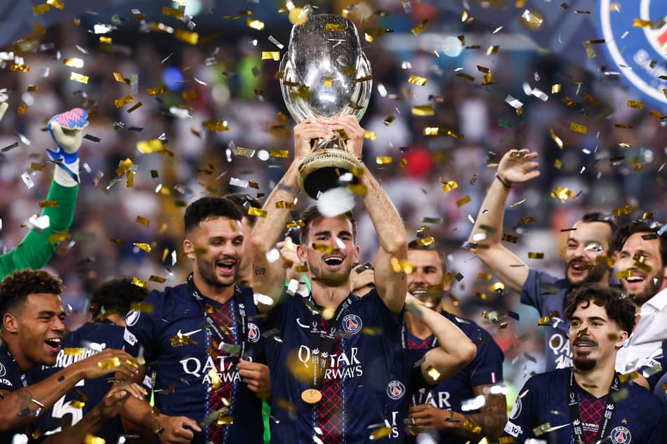 PSG conquista a Supercopa da Europa diante do Tottenham em Udine, na Itália (Foto: Franck Fife / AFP)