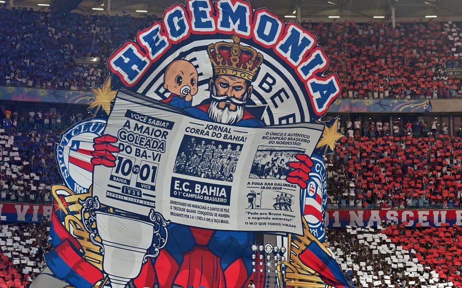 Torcida do Bahia faz festa na Arena Fonte Nova pela Copa do Nordeste (Foto: Walmir Cirne/AGIF)