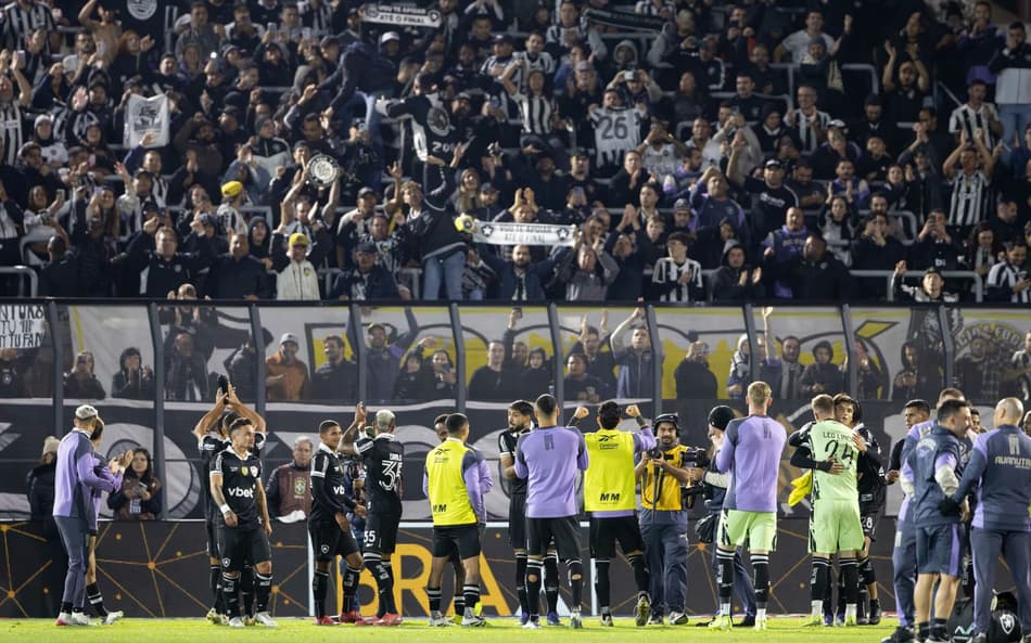 Jogadores do Botafogo celebrando classificação na Copa do Brasil (Foto: Joisel Amaral/AGIF)