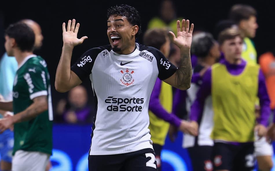 Matheus Bido foi o autor do primeiro gol do Corinthians na vitória por 2 a 0 diante do Palmeiras, no Allianz Parque. (Foto: Marcello Zambrana/AGIF)