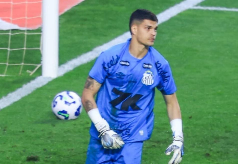 Gabriel Brazão tem 35 jogos com a camisa do Santos nesta temporada. (Foto: Marcello Zambrana/AGIF)