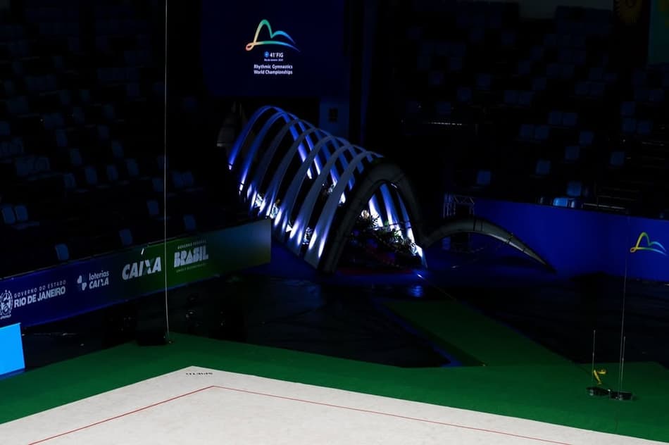Arena Carioca pronta para receber o Mundial de Ginástica Rítmica de 2025 (Foto: Melogym/CBG)