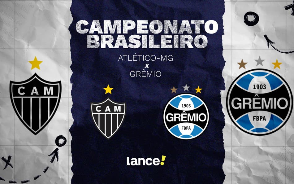 Atlético-MG x Grêmio. (Imagem: Arte Lance!)