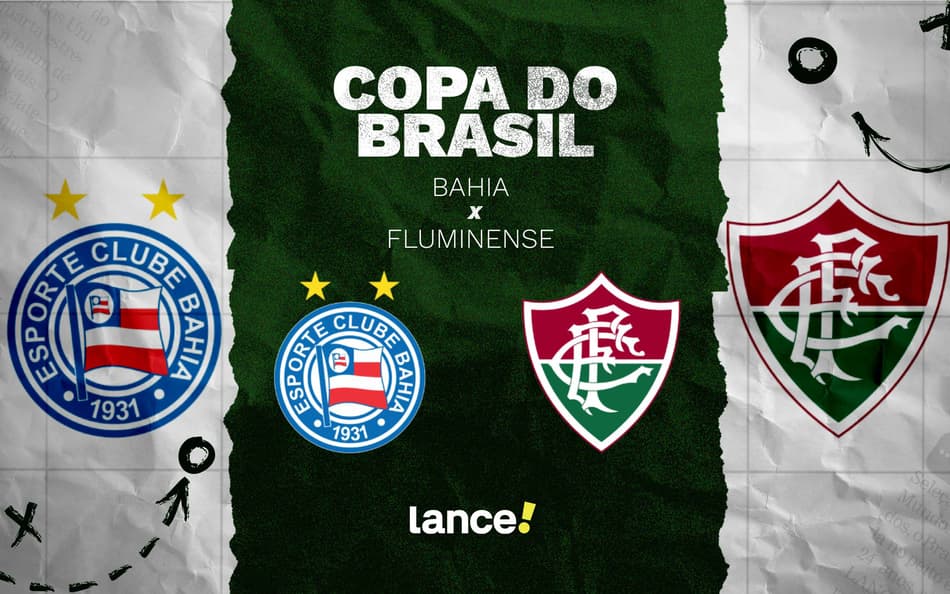 Bahia e Fluminense se enfrentam pela Copa do Brasil (Foto: arte / Lance!)