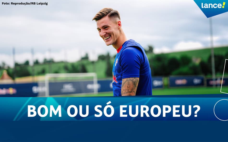 Benjamin Sesko, acertado com o Manchester United (Arte: Lance!)