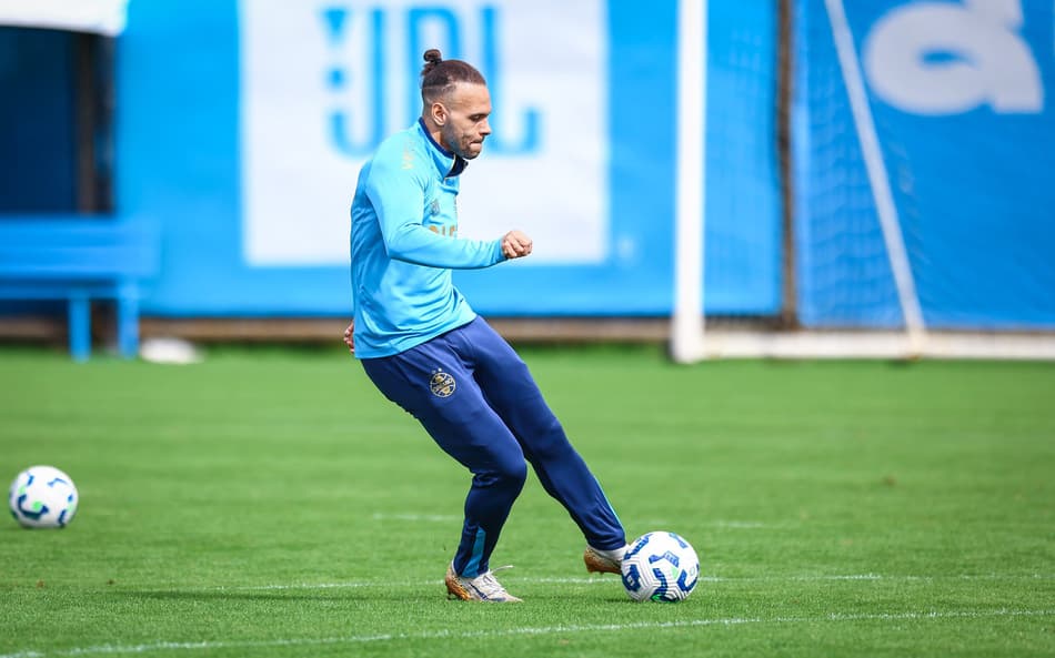Braithwaite em treinamento do Grêmio. (Foto: Lucas Uebel/Grêmio FBPA)