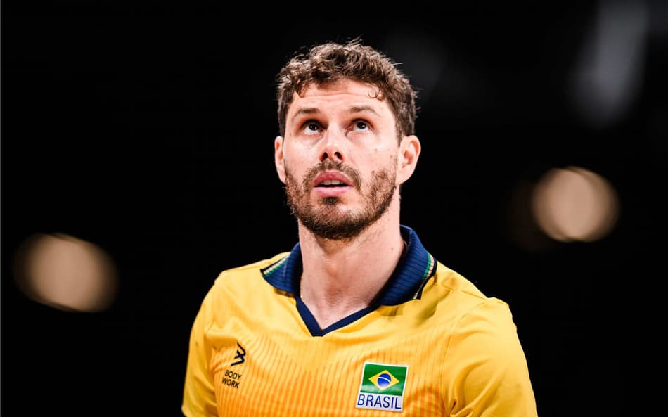 Bruninho em ação pela Seleção Brasileira contra a Polônia (Foto: Divulgação / FIVB)