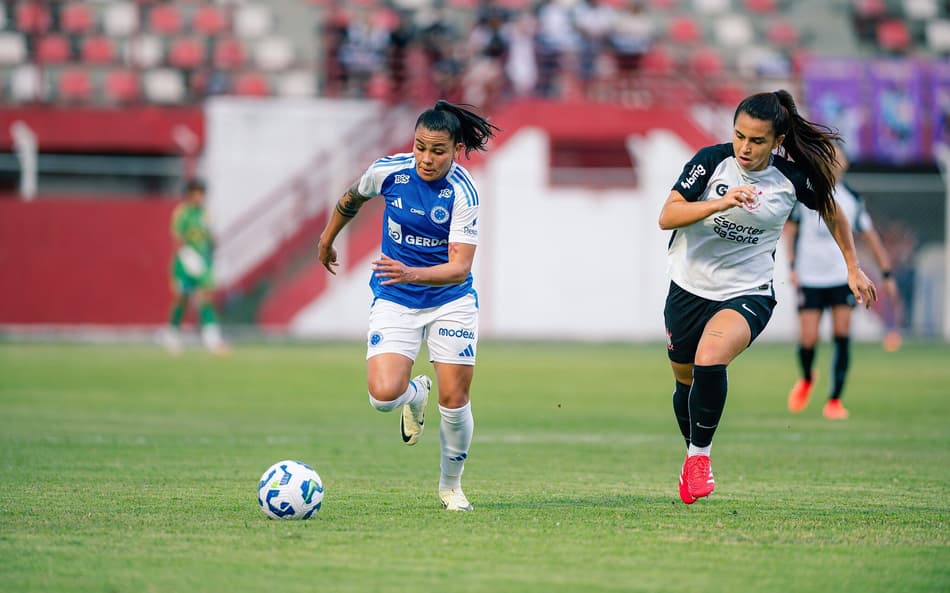 Corinthians e Cruzeiro fizeram jogo equilibrado na Copa do Brasil Feminina. (Foto: CBF/Divulgação)