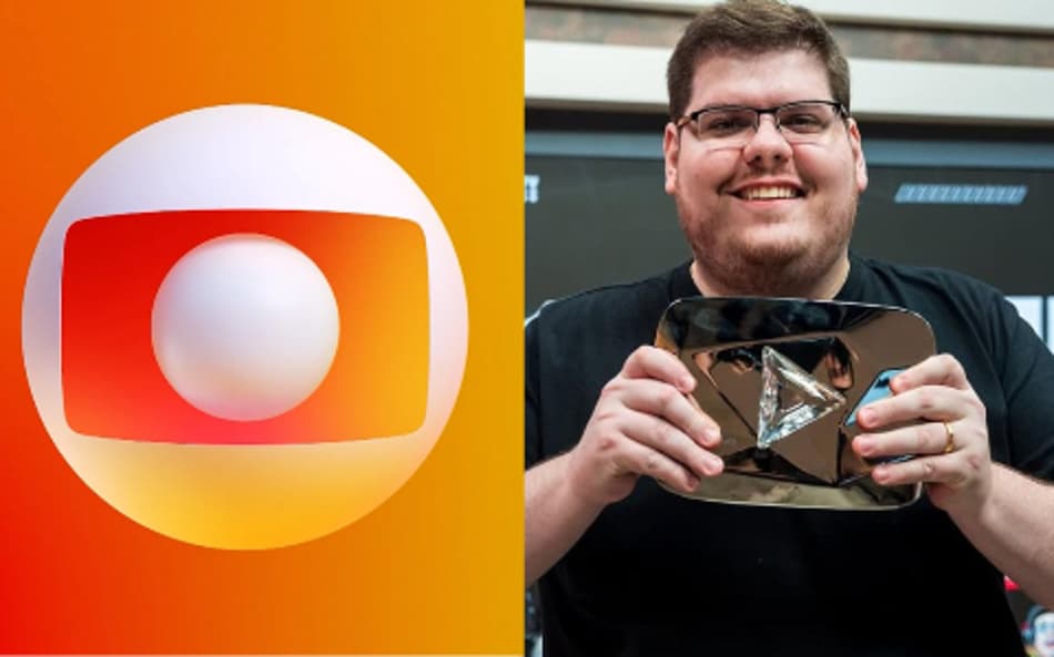 Logo da Globo e Casimiro Miguel, dono da Cazé TV (Foto: Reprodução)